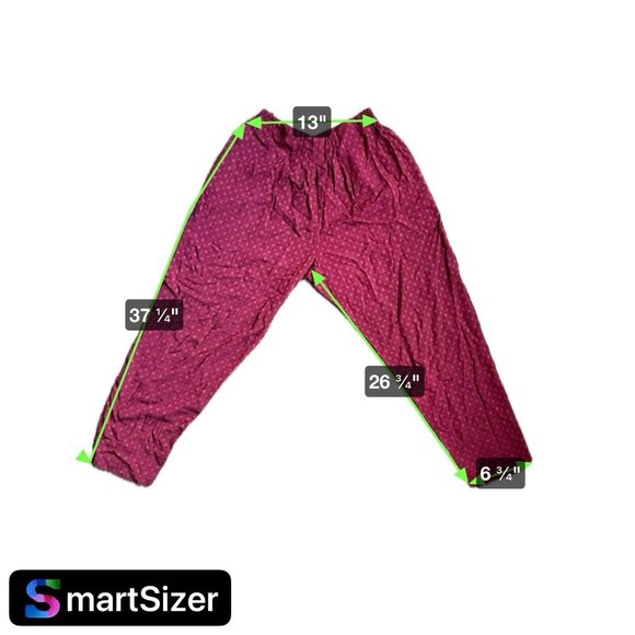 2/$18 SALE! Vintage Palazzo Wide Leg Pants Pink Geometric Boho Fairy Flowy M - Picture 11 of 11